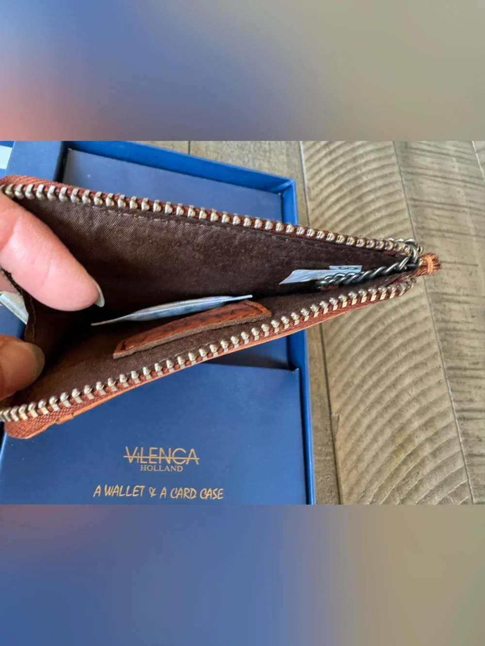 Vilenca Holland 2-Piece Woven Leather Wallet & Card Case Gift Set (NIB)